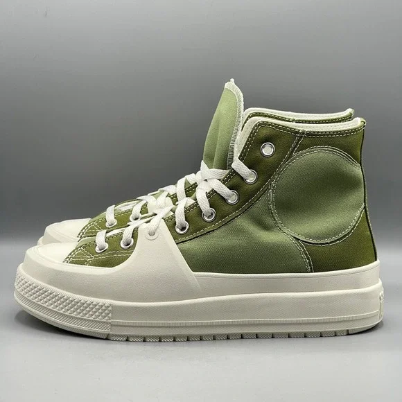 Converse Men's 9.5 Sneakers Green CTAS Construct Hi Army Platform Street A03471C